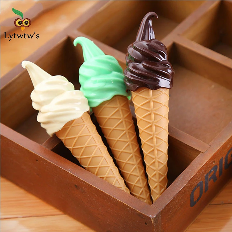 1 Pcs Lytwtw's Cute Kawaii Ice Cream Ballpoint Pen School Office Supplies Stationary creative novelty funny lovely Sweet pretty