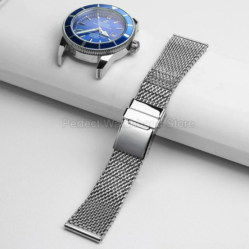 Stainless Steel Milanese Bracelet for Breitling Superocean Navitimer Avenger Blackbird 22mm Exquisite Steel Watchband
