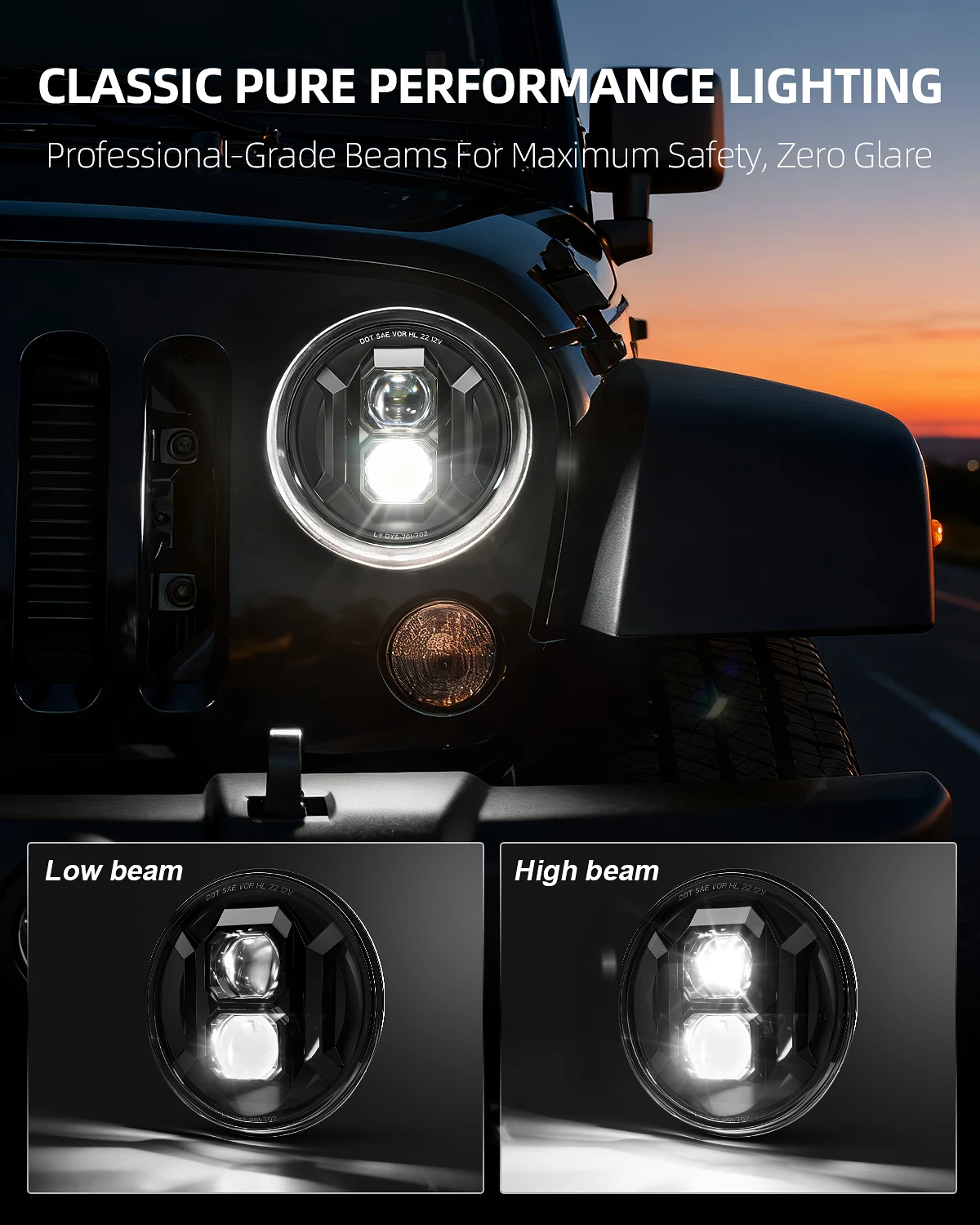 7 Inch LED Headlight 6000K Led H4 Headlamp Hi/Low Headlamp for Urban 4X4 Suzuki Samurai Jeep Wrangler Off Road Harley BMW Yamha
