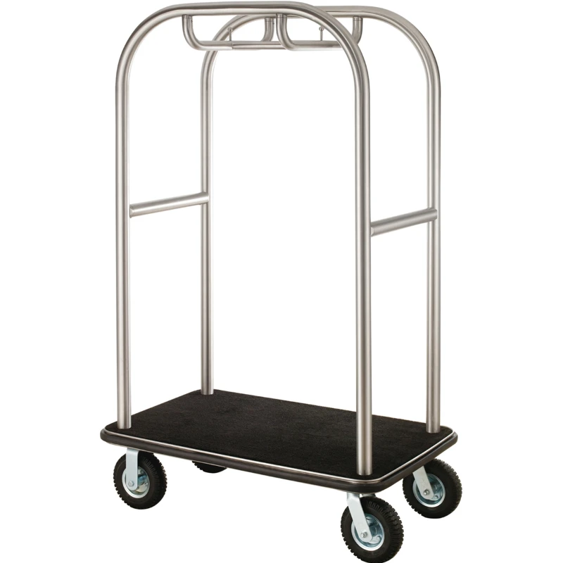 Hotel lobby stainless steel trolley luggage rack