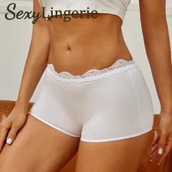 Women's Panties Seamless Sports Wavy Edge Silk Satin Boxers Underwear Female Lovely Briefs Cozy Lingerie Intimate Underpants