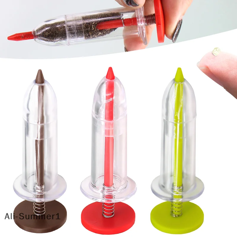 

1 шт. ручной дозатор семян, мини-ручной сеялка для посадки сада, цветочный горшок и садовая кровать, необходимые садовые принадлежности