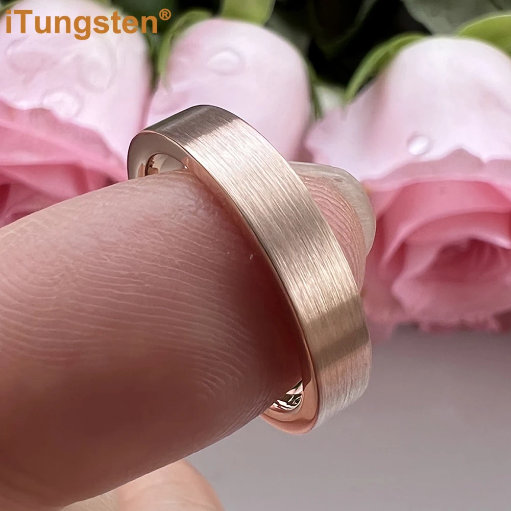 

Dropshipping iTungsten 4mm Women Wedding Band Tungsten Carbide Ring Fashion Jewelry Laser Engraved Comfort Fit