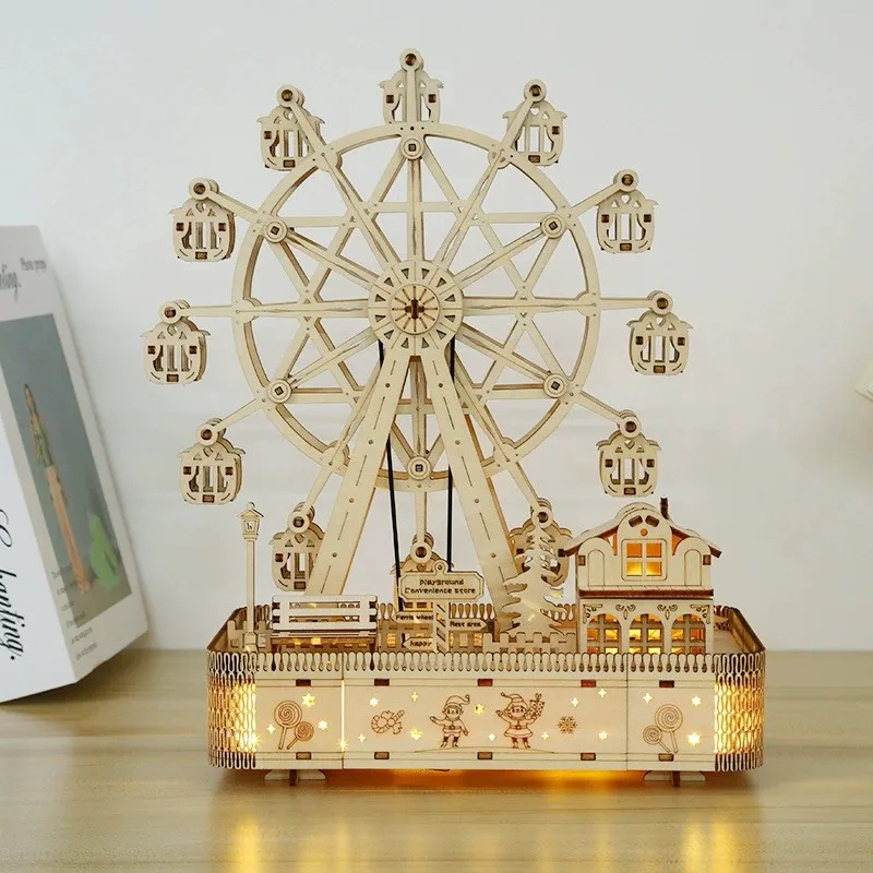 Wooden Ferris Wheel 3D Puzzle - DIY Creative Model Home Decor Holiday & Birthday Gift for Model Puzzle room decorations