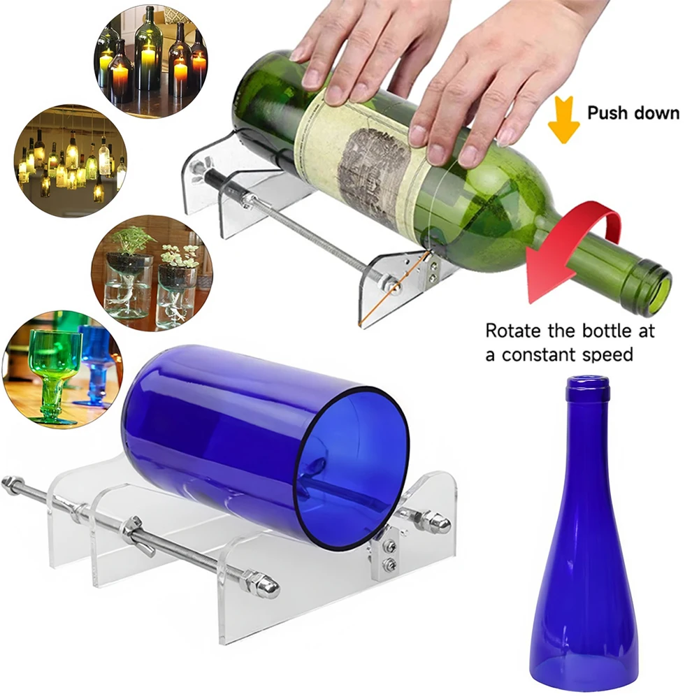 Glass Bottle Cutter, DIY Wine Beer Bottle Cutting Tool, Hand‑Craft Glass Bottle Cutter Machine for Repurposing Bottles