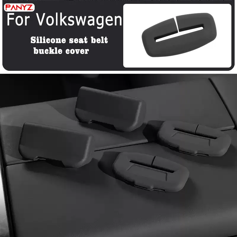 For Volkswagen T-Cross Accessries 2/4 Piece Car Seat Belt Silicone Protective Cover Trim