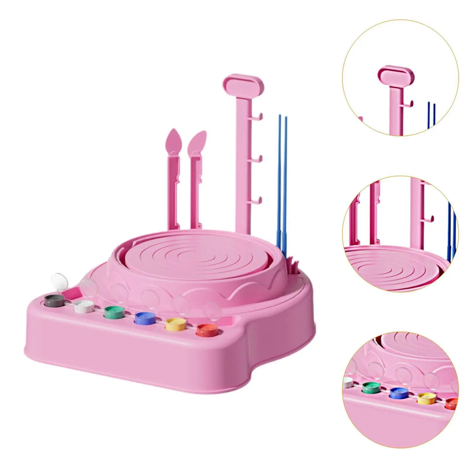 Kit interativo de roda de cerâmica para crianças com materiais de escultura e ferramentas