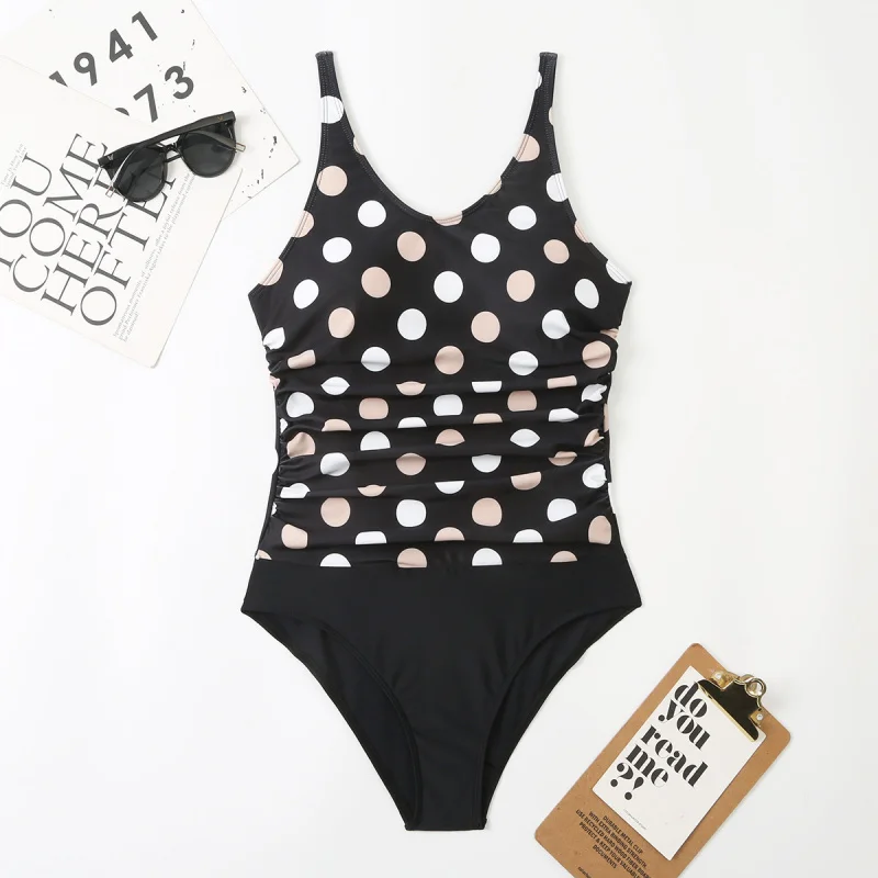 

New style polka dot one-piece swimsuit for women Plus Size Swimsuit for Slimming and Tummy Concealing Swimwear