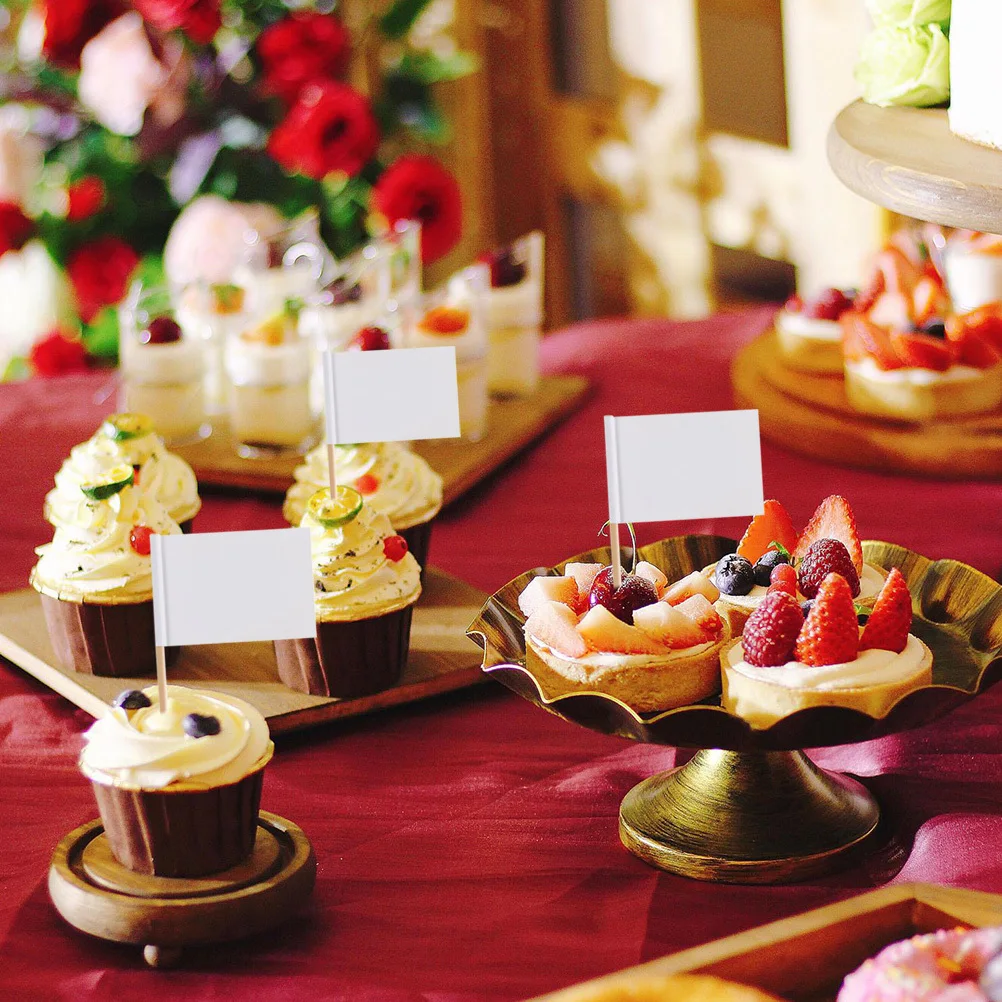 

200Pcs Toothpick Flags Wooden Cake Inserts Dessert Toppers Birthday Wedding Party Toothpick Flags Cake Inserts