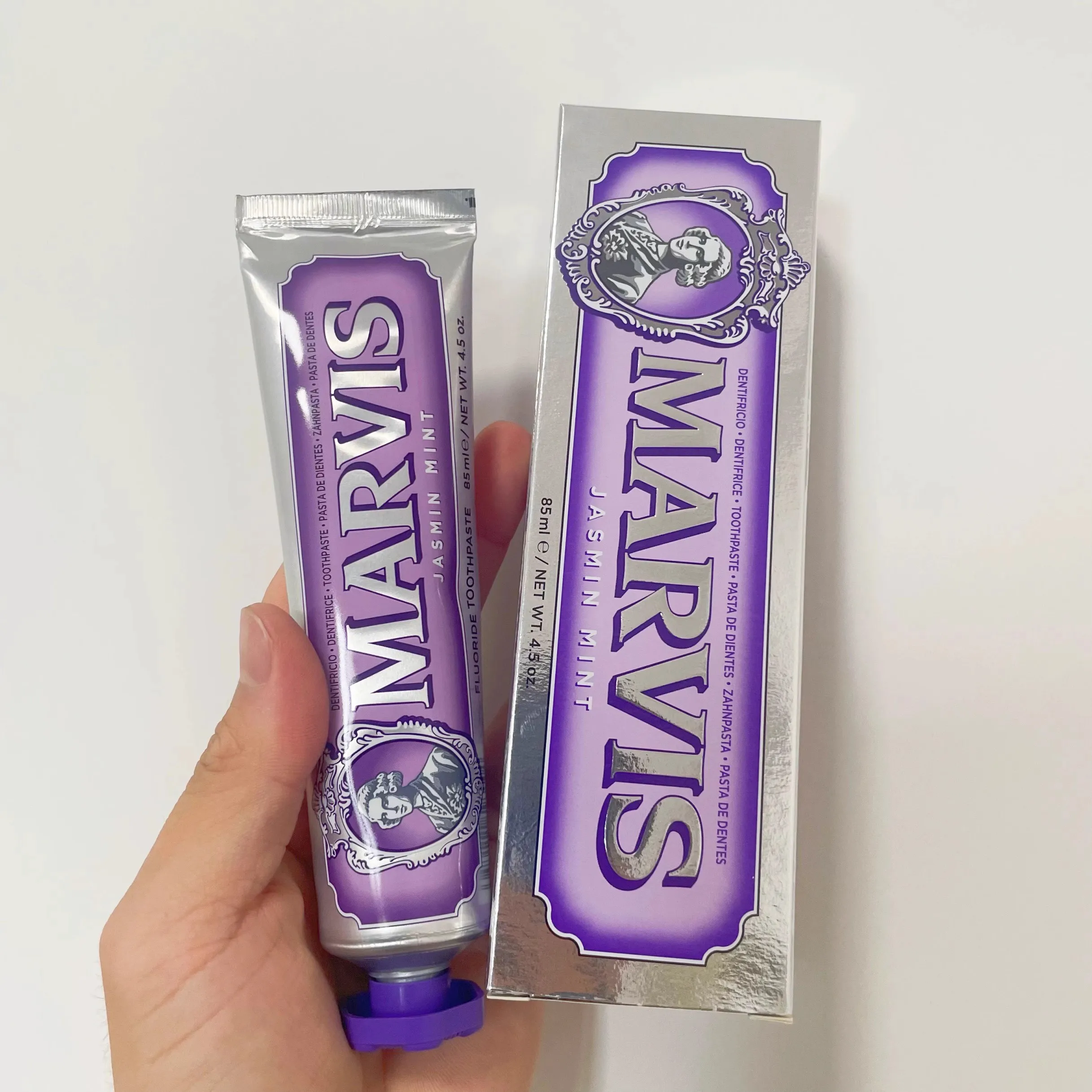 Creme dental Marvis Mint Whitening, respiração fresca, remove manchas de fumaça, dentes originais da Itália, 75ml, 85ml, 1 pc