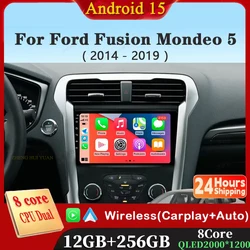 Android 15 Carplay Auto For Ford Mondeo 5 2014 - 2019 Car Radio Multimedia Video Player Navigation GPS No 2Din 2 Din DVD DSP 4G