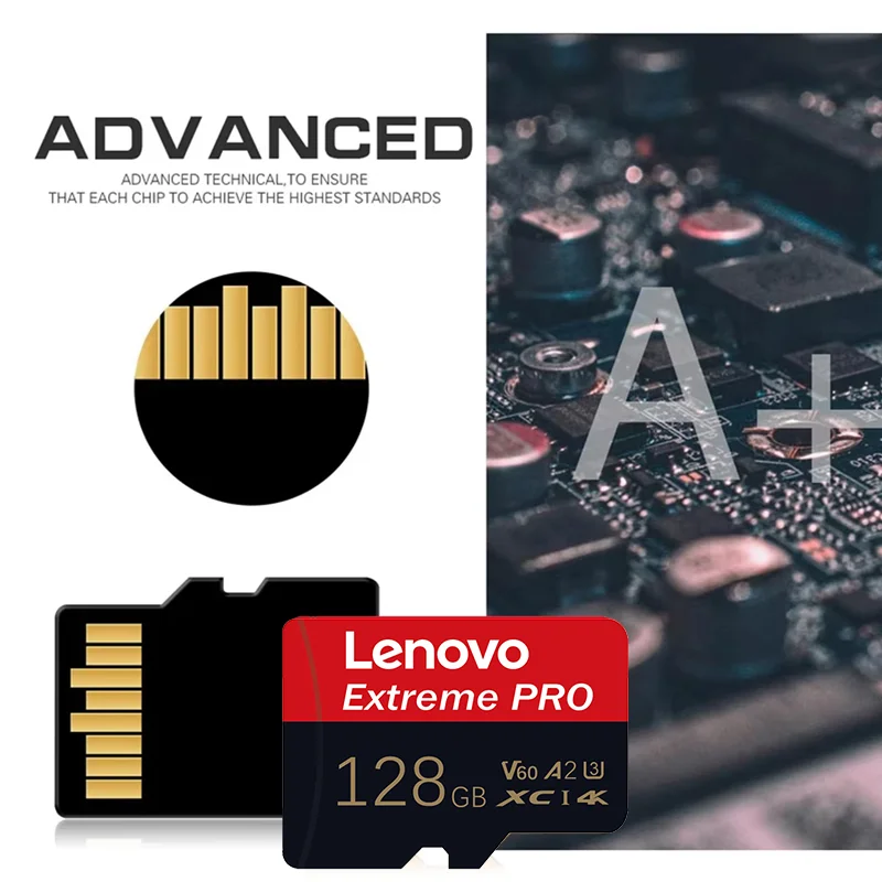 Lenovo High Speed Micro SD Memory Card U3 Class10 4K HD Video Compatible Flash Card for Phone Tablet Came 64GB/128GB/256GB/512GB