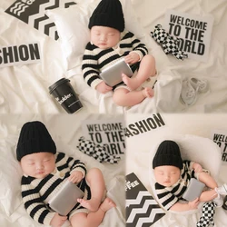 Newborn Photography Outfit Knitted Comfortable Clothing Infant Casual Onesie Baby Photo Shoot Props Studio Posing Accessories