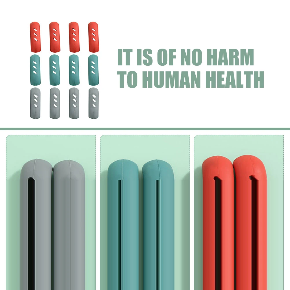 

12 Pcs Green Gray Red Silicone Pot Handle Sleeve Heat Resistant Cover Potholders Cookware Insulation Pan Grip Kitchen Supplies