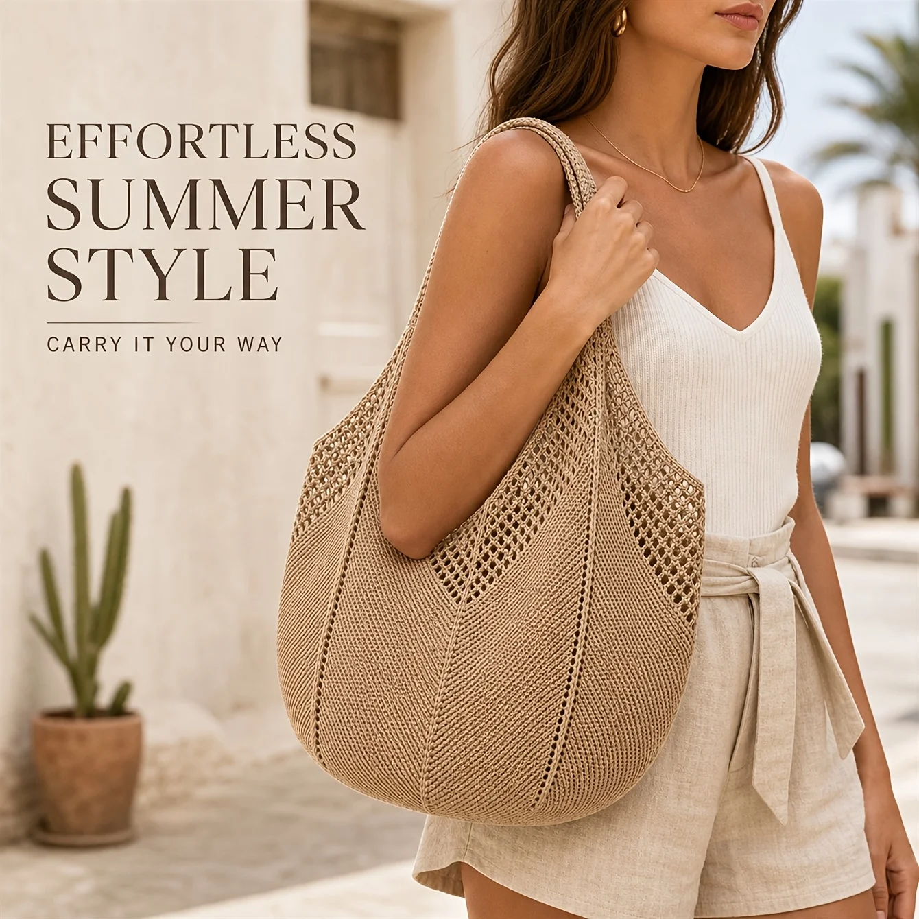 حقيبة يد خفيفة الوزن كبيرة الس - مراجعة Crochet Market Bag وسعره