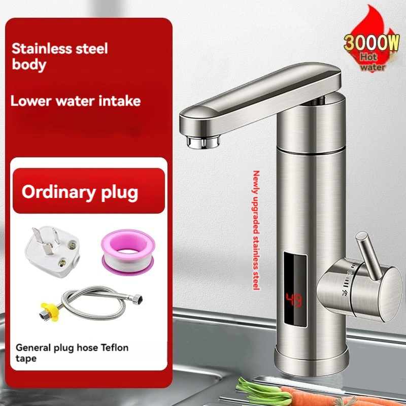 Electric  Heater Faucet 360° Rotating Hot Water Faucet with Digital Display Fast Heating Tap for Kitchen Bathroom Under Bend