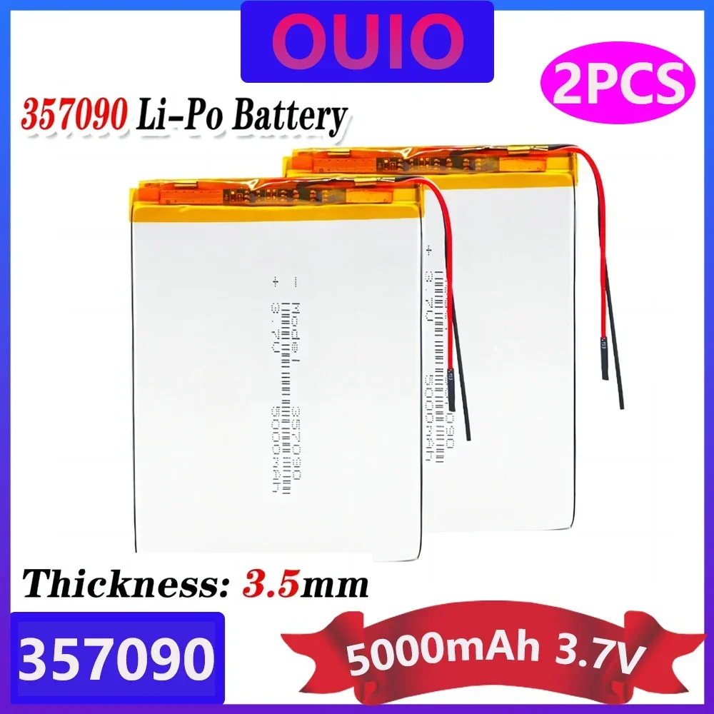 2pcs 357090 3.7v 5000mah Lithium Polymer Battery With Board For Pda Tablet Pcs Digital Products