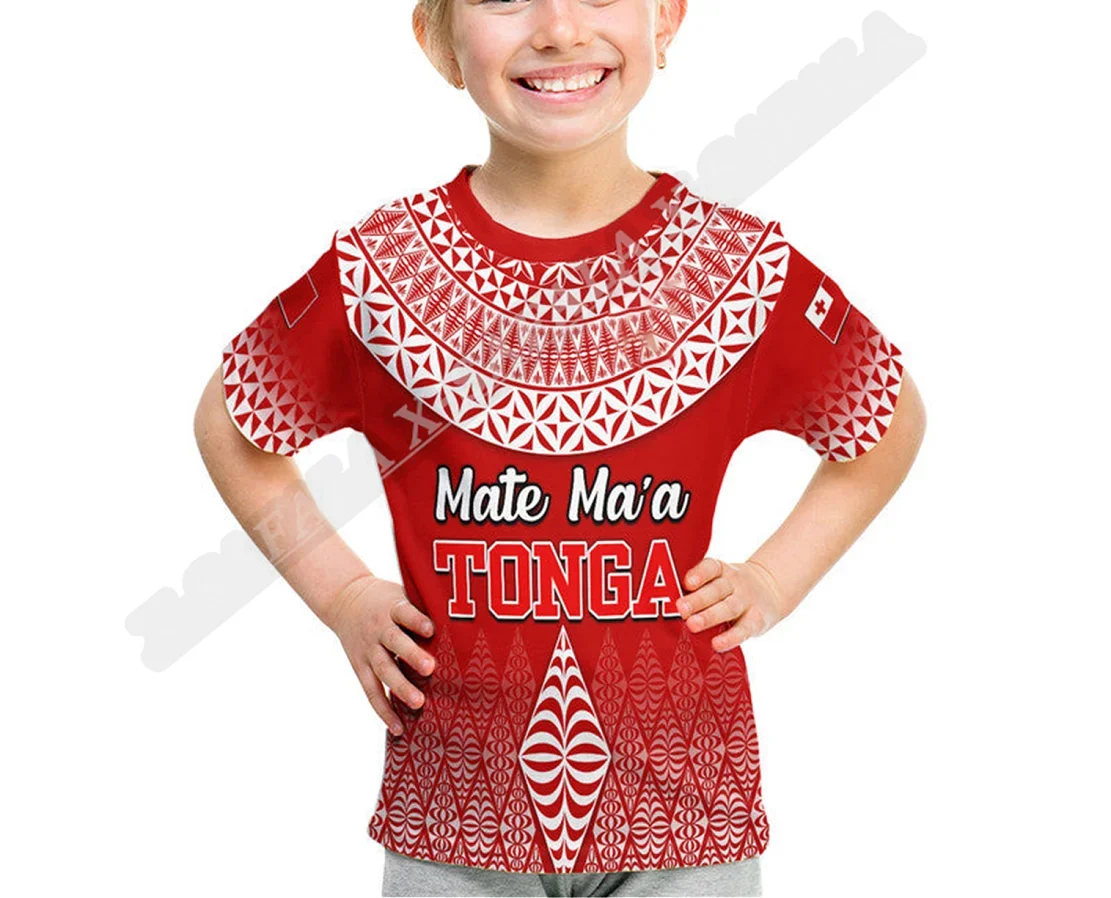 Tonga Rugby Mate Ma a 3D Print For Men Kids Child Size T-Shirt Top Tee Short Sleeve Smooth Quick-Dry Confortable