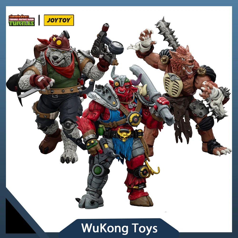 

JOYTOY 1/18 TMNT TMNT-Dirtbag TMNT-Groundchuck TMNT-Rahzar Action Figure Anime Statue Collectible Model Gifts Toys