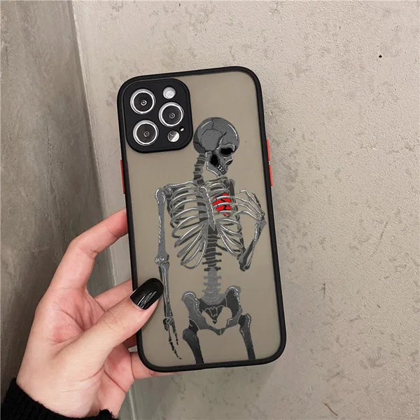 Lustige Skelett-Handyhülle für iPhone 16 15 14 13 12 11 Pro Max Mini X XR XS MAX 15 7 8 Plus SE2 Soft Shell stoßfeste Rückseite – Detail 4