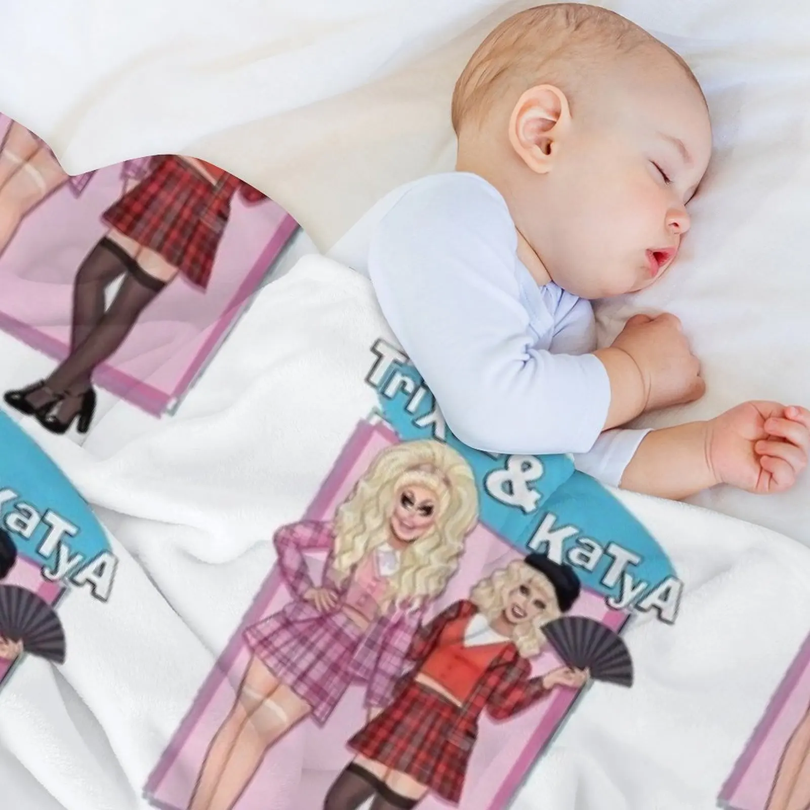 Katya Zamolodchikova Merch Trixie _ Katya Überwurfdecke, weiche große Bettdecken, modische karierte Decken