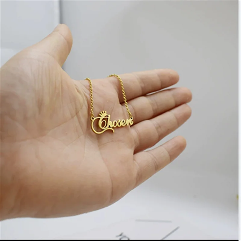 الأوروبية والأمريكية الفولاذ المقاوم للصدأ تاج المختارة قلادة قلادة #1