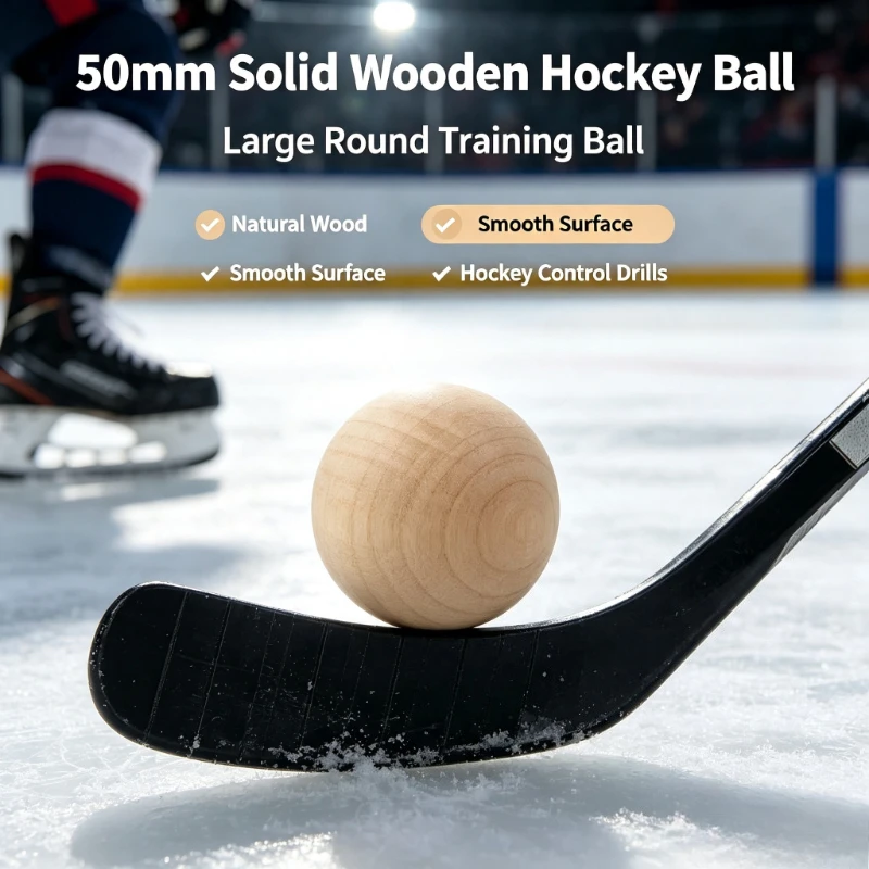 1/2/4/6/10PCS Ice Hockey Ball 50mm Hardwood Ice Hockey Puck Floorball Training Equipment Team Hockey Professional Training Ball