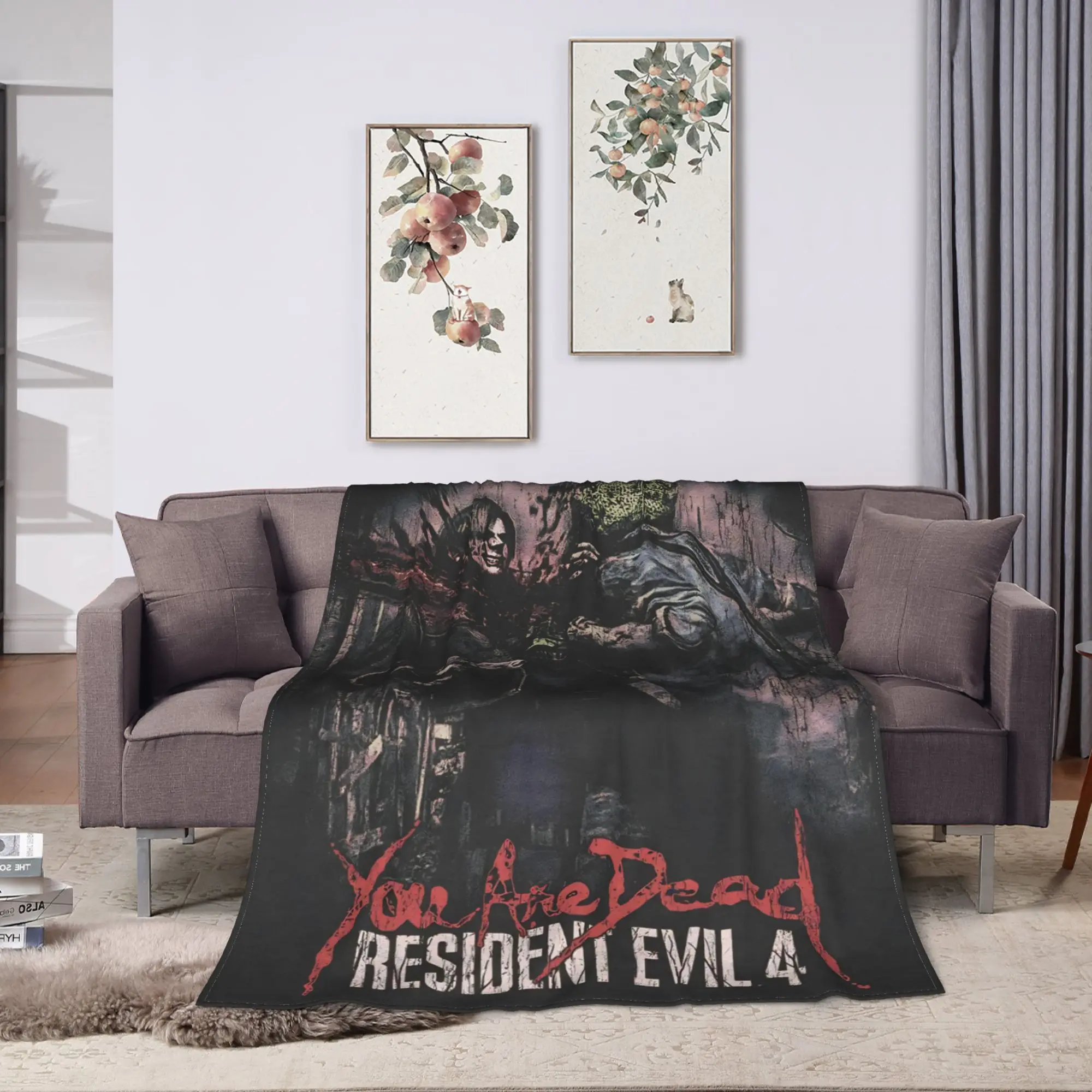 Blanket Decorative Leon Kennedy Resident Evil Bedding Throws  Flannel Bedspread For Couch Bed Street Trend Sofa Bed Cover