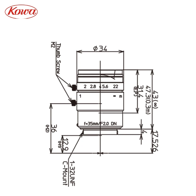 Kowa LM35JC5M-IR 5MP 35mm F2.0-F22 2/3