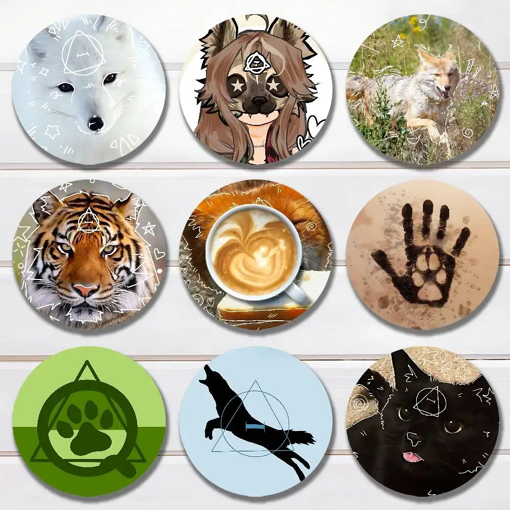 

New T-Therian Delta Symbol Wooden Coasters 10cm Round Cosplay Fans Collect Friends Gifts