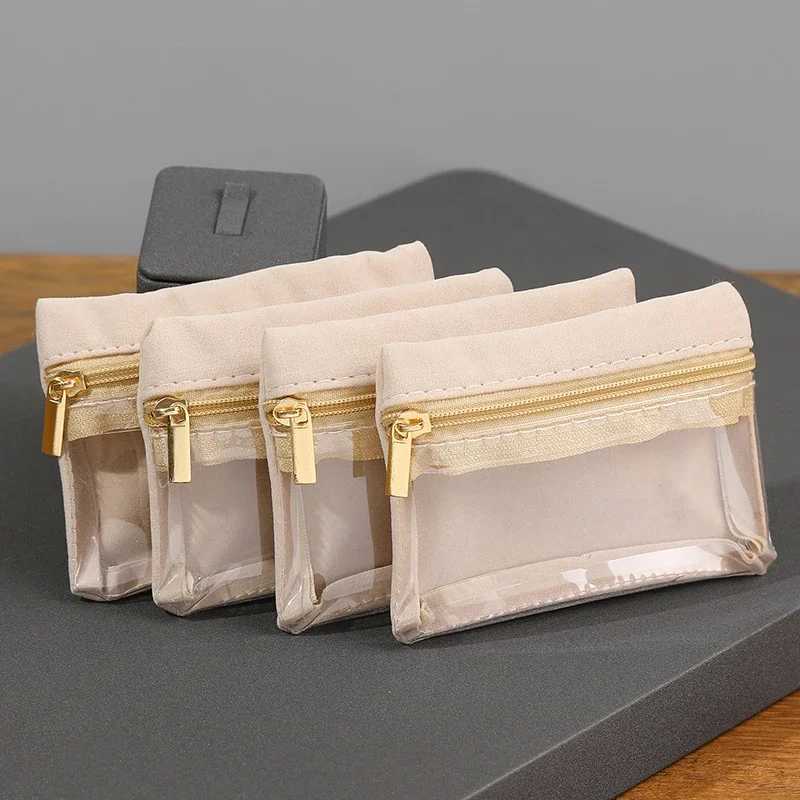 المحمولة زيبر الحقيبة المخملية صندوق مجوهرات أقراط قلادة حلقة سوار الحلي ملحق السفر حقيبة مقاومة للماء والغبار