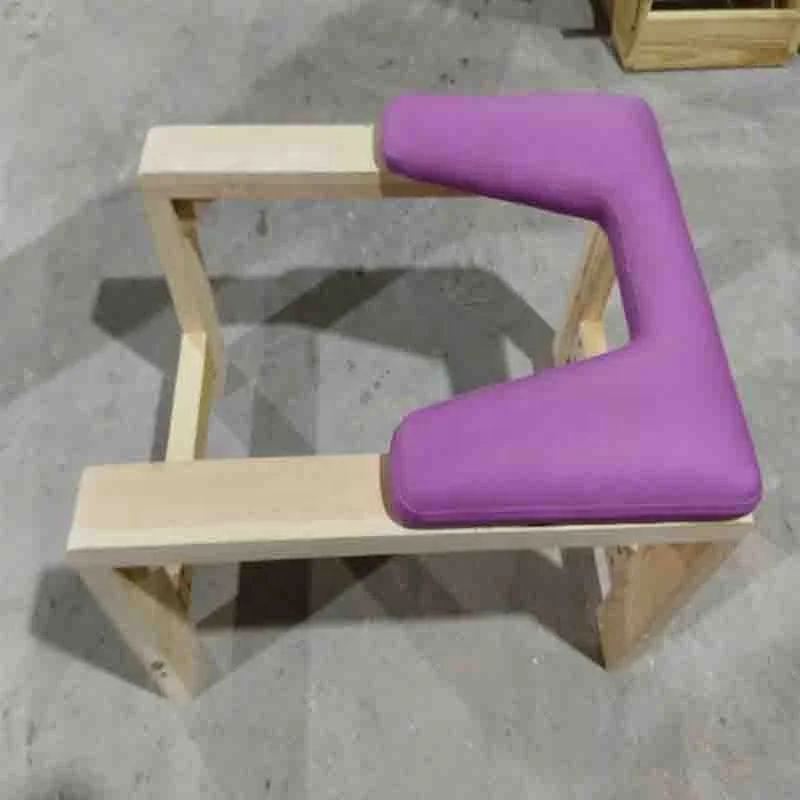Yoga Wood Headstand Bench with PU Pads Single Tier Stand Yoga Inversion Chair Stool Relieves Fatigue Enhances Body Building