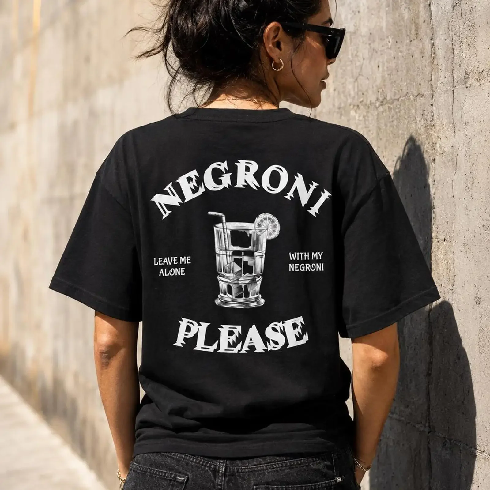 Negroni T Shirt vintage Washed homme Slightly graphic Comfortable Breathable Stretched Soft Casual Unisex fashion