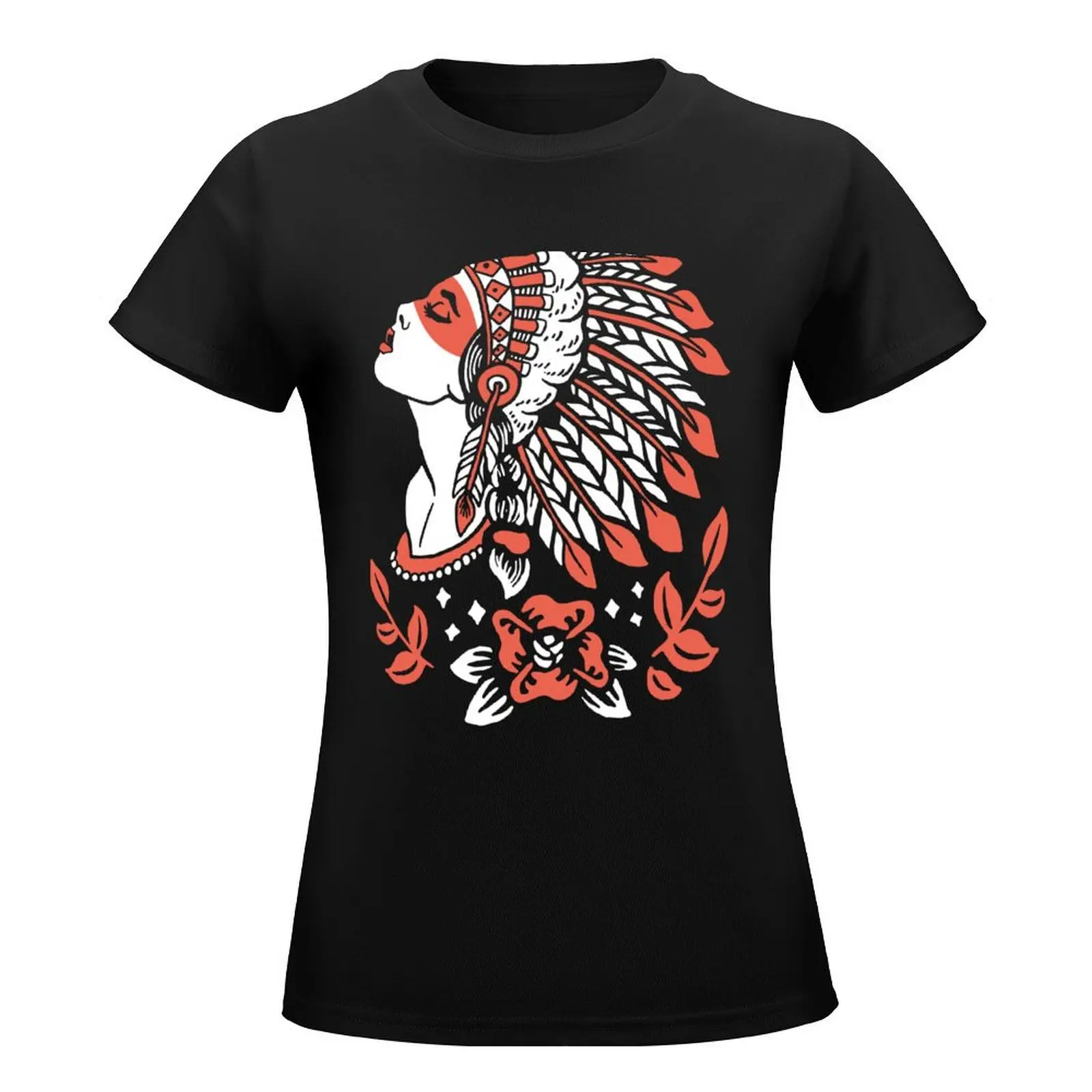 Indian apache girl T-Shirt sweat plus size tops blanks lady clothes t-shirt dress for Women plus size sexy