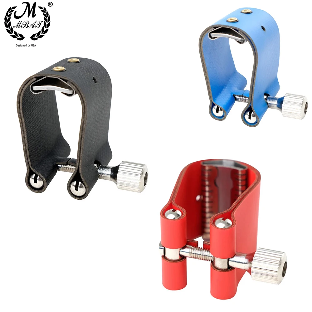 Alto Saxophone Colourful U-shape Soft Leather Card Fastener Clip Clamp Single Screw Adjustment Mouthpiece Ligature Clip Parts