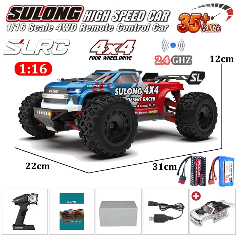 

1/16 4WD RC Car 4x4 High-quality Off-road Climbing Car 35km/h High-speed SL16C5 Remote Control Car Model Birthday Gift Toy SCY
