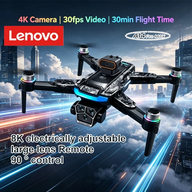 

Lenovo A14 Drone HD Professional Aerial Camera 5G WIFI FPV Real-Time Transmission Positioning Large Screen Remote Control UAV