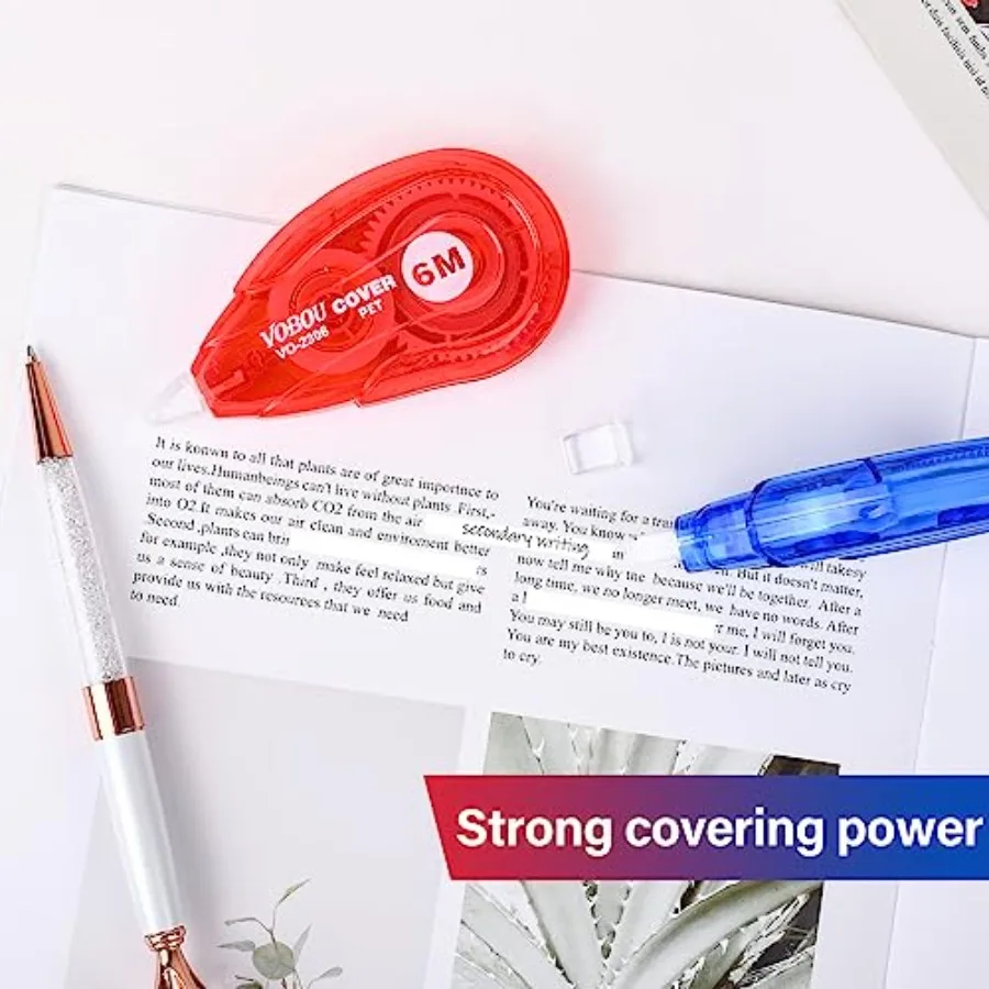 白い修正テープ 使いやすいアプリケーターでいつでも間違った文字を即座に修正できます 学校やオフィスに最適 S