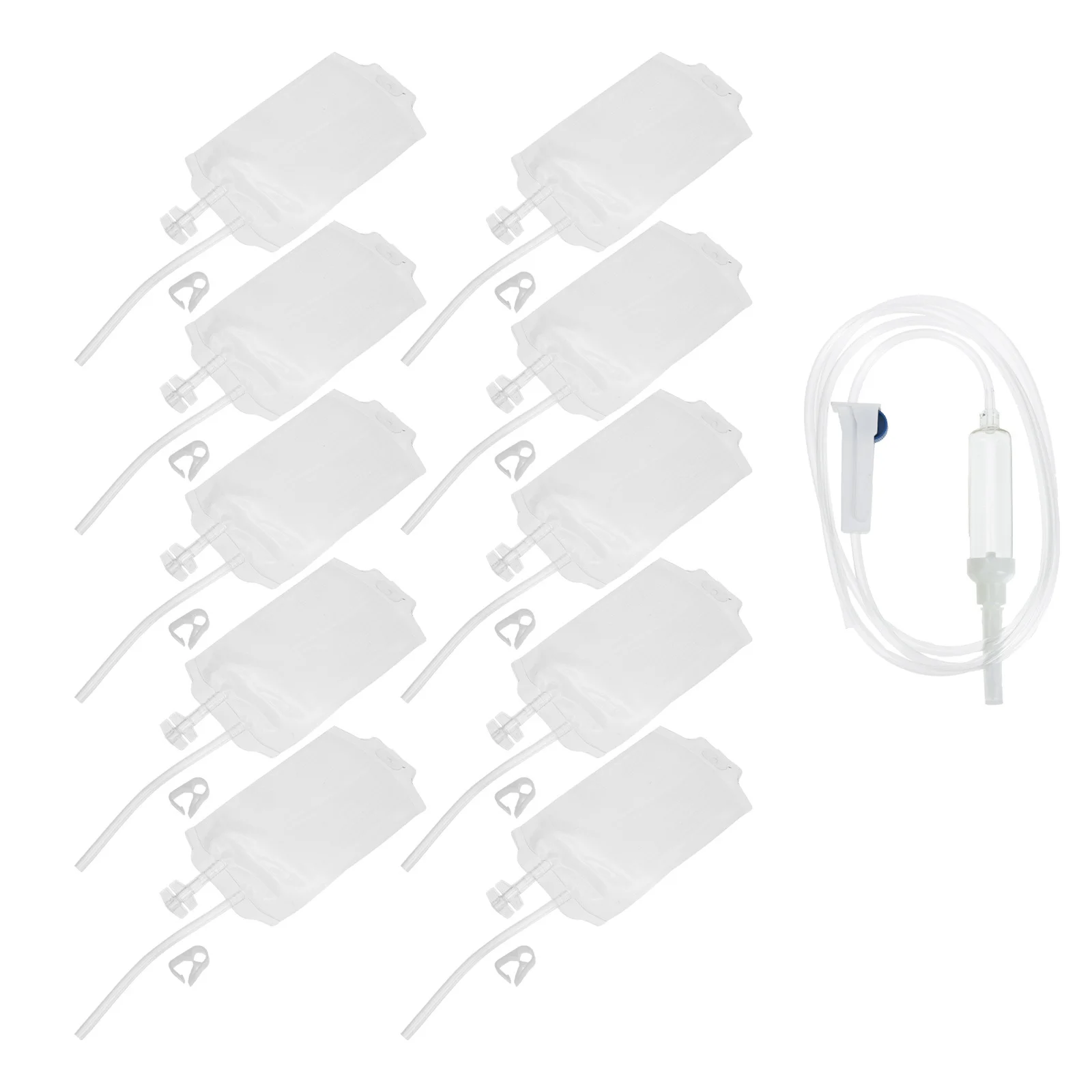 

1 set 1 Set Of Blood Plasma Bag Kit Halloween Party Supplies Reusable Pvc Blood Drinking Pouch Double Hose Prop For Cosplay