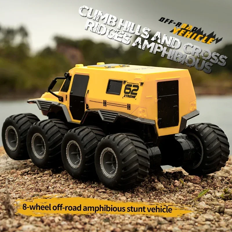 1:16 2.4G 8 Wheel RC Car 8WD Remote Control Truck Amphibious Climbing Off Road Waterproof Q137 Armored Vehicles Children\'s Toys