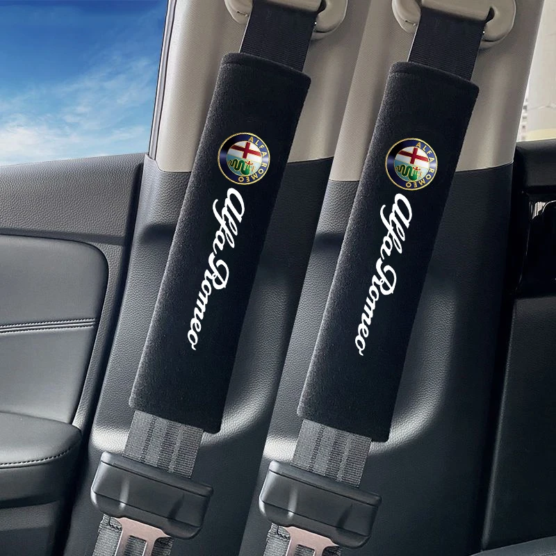 Image of Für Alfa Romeo Giulia Stelvio Giulietta 156 159 147 Mito Tonale Brera Dis Auto Zubehör 2 Stück Auto Sicherheitsgurt Abdeckung Schulterpolster