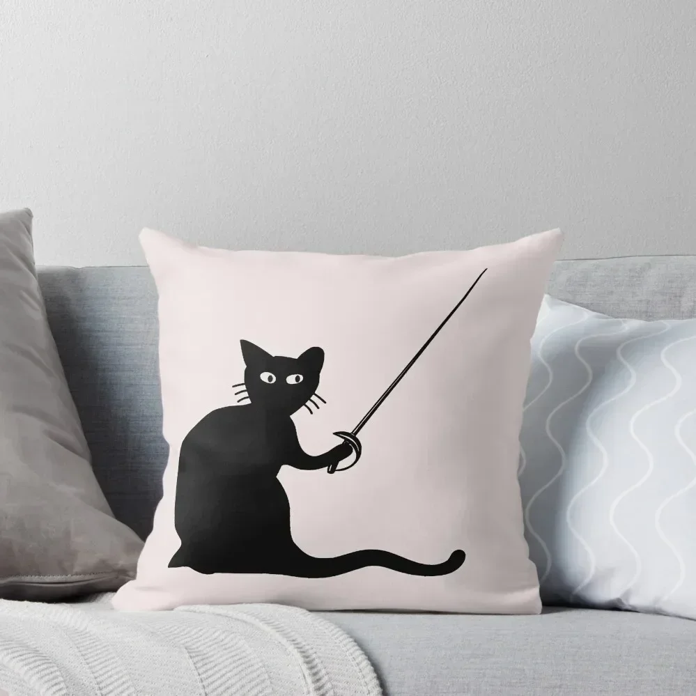 Fencing Cat Fencer Throw Pillow Decorative Pillow Covers For Sofa Cushions For Sofa Pillow Case