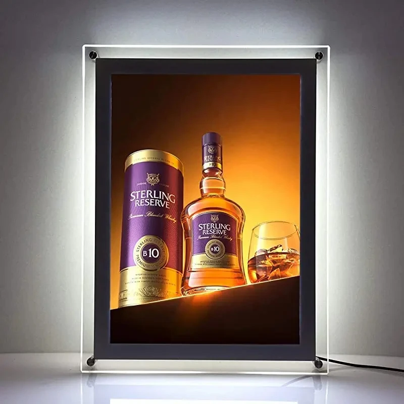 A4 A3 A2 LED Magnetic Crystal Light Box Acrylic Business Posters Display Screen Advertising Light Box Restaurant Cafe Menu Board