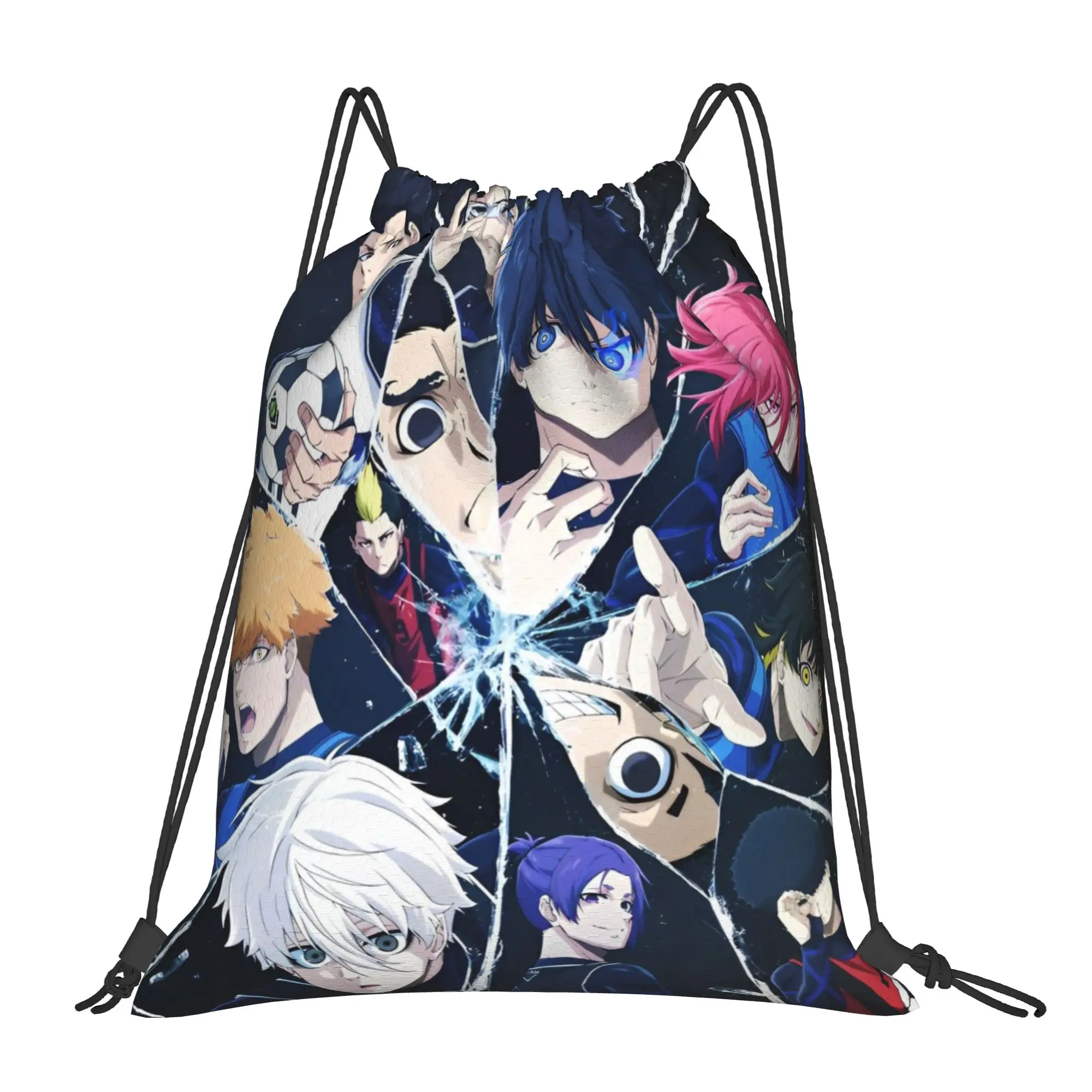 

Рюкзак-мешок на шнурке с изображением персонажей аниме Blue Locks, водонепроницаемый, для занятий спортом, футболом, фитнесом, 36 см (Ш) x 43 см (В)