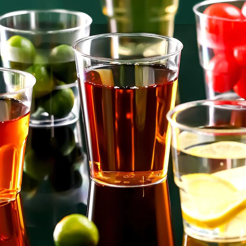 

25pcs Disposable Cup Hard Aviation Cup Water Cup Food Grade Plastic Wine Glasses Household Thickened Space Cup Wine Cup
