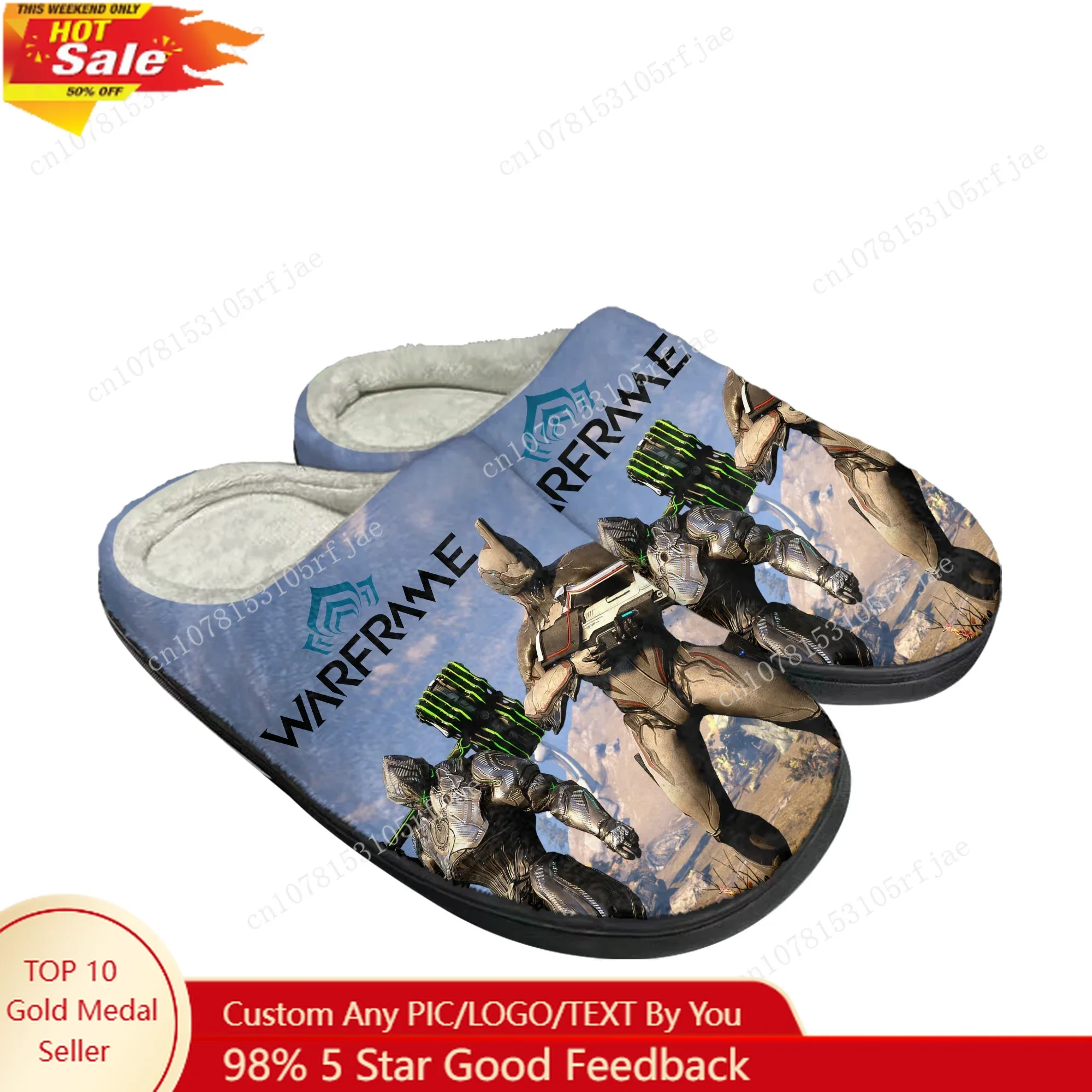 

Anime Cartoon Game Warframe Home Cotton Slippers Mens Womens Plush Bedroom Casual Keep Warm Shoes Fashion Tailor Made Slipper