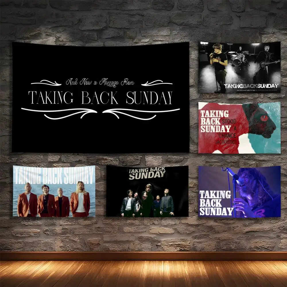 

TAKING BACK S-SUNDAY Rock Tapestry Custom Living Bedroom Party Dormitory interior Wall bohemian Decoration Attached clip