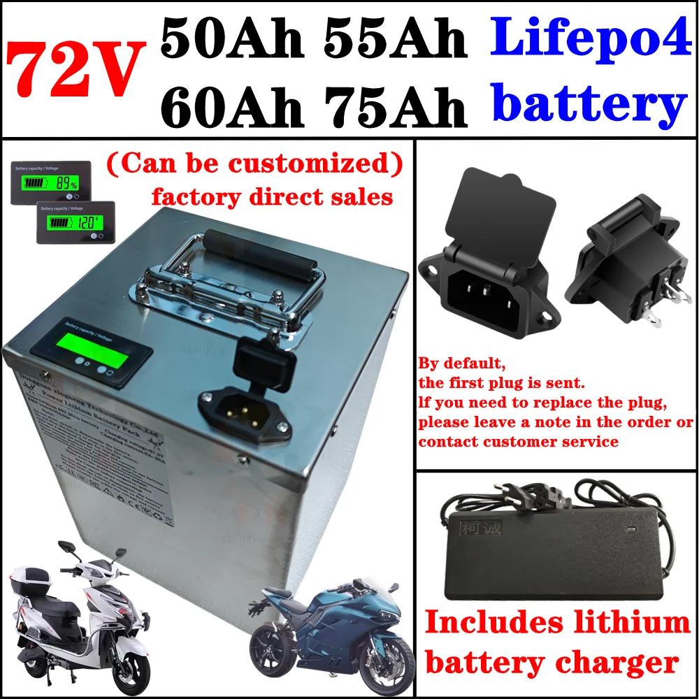 72V 50Ah 55Ah 60Ah 75Ah Lithium Ion Battery For 1kW 3KW Small Four -Wheel Car Electric vehichles Golf Cart