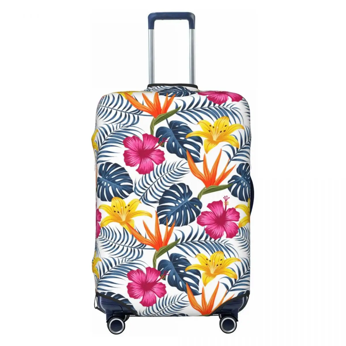 

Cute Hawaii Floral Tropical Flowers Leaves Luggage Cover Protector Elastic Travel Suitcase Covers