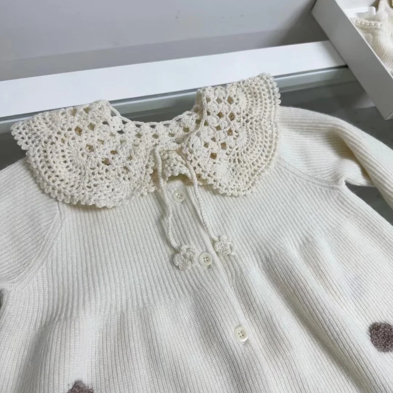 Baby Girls Wool Hand Crochet Lace Collar Kids Clothes Accessories